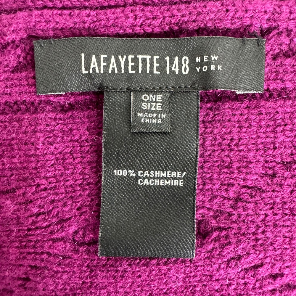 Lafayette 148 100% Cashmere Button Up Shawl Wrap in Magenta One Size - Picture 7 of 10